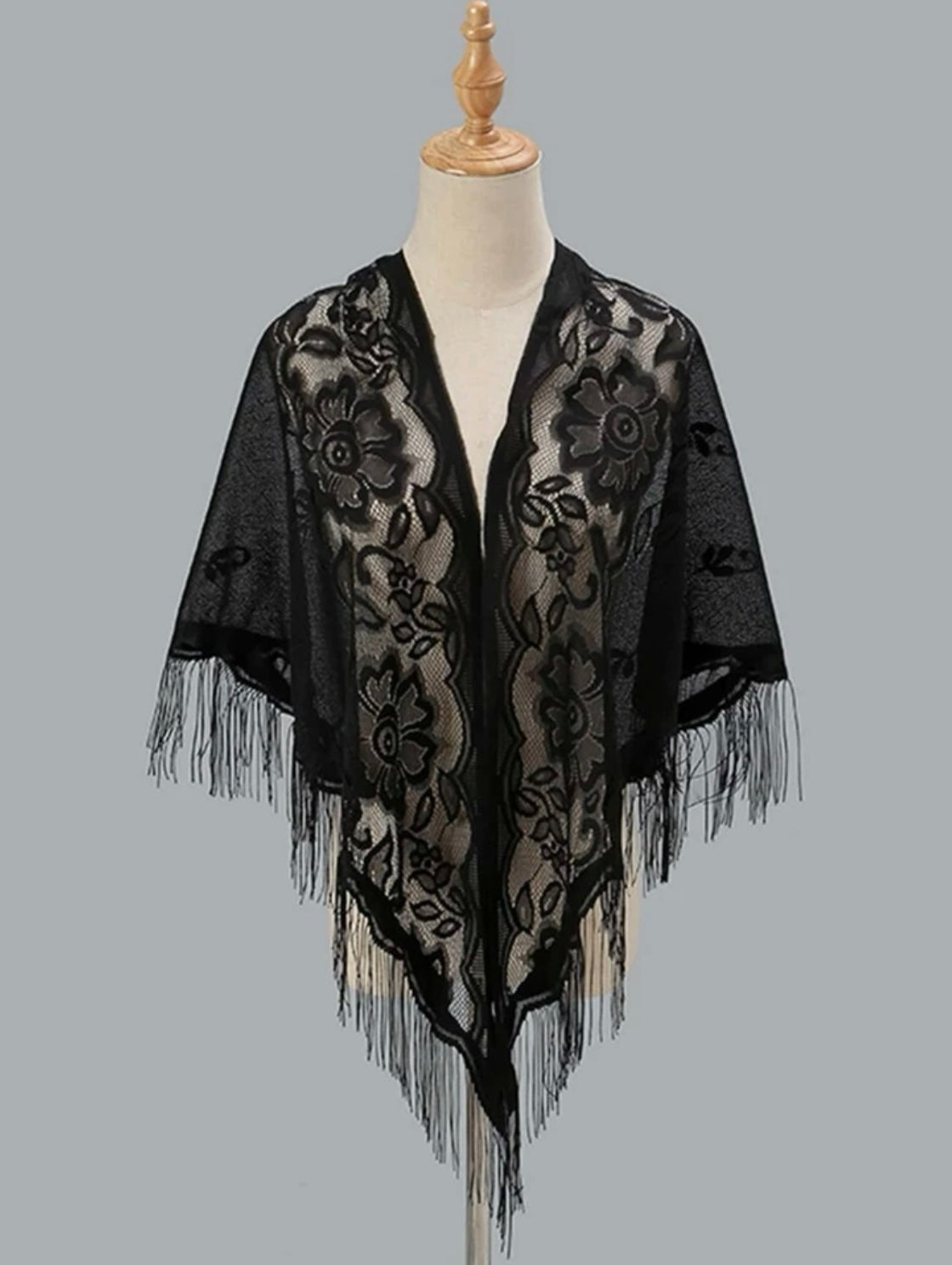 Floral Shawl - Black