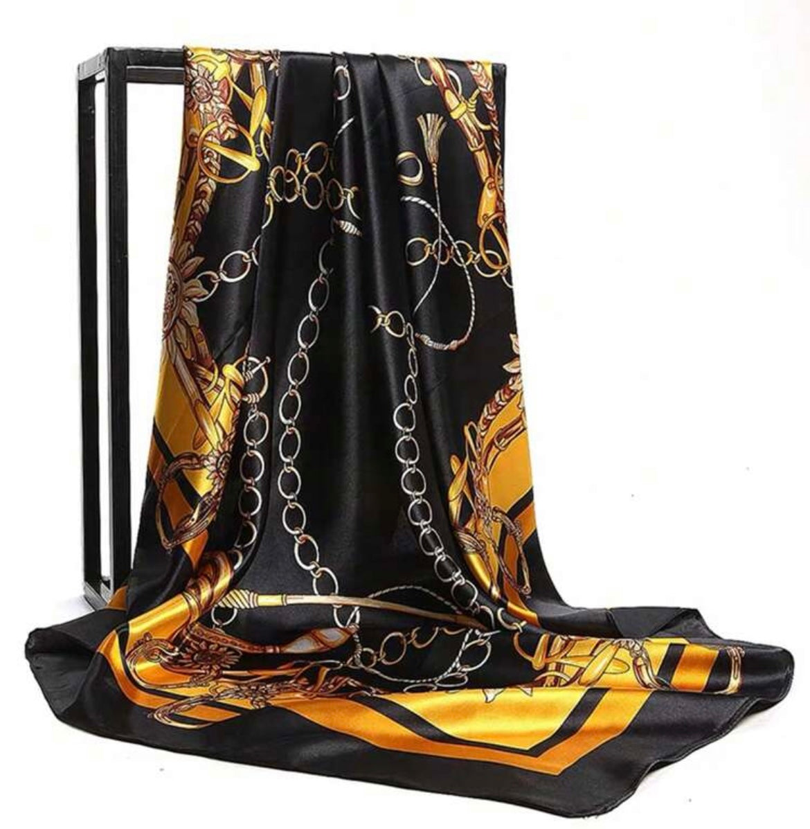 Chain link Print Scarf - Black