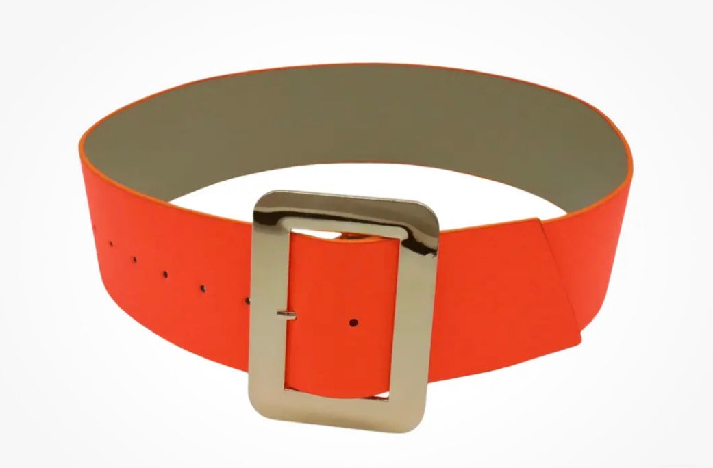 Oversize Buckle Belt - Orange