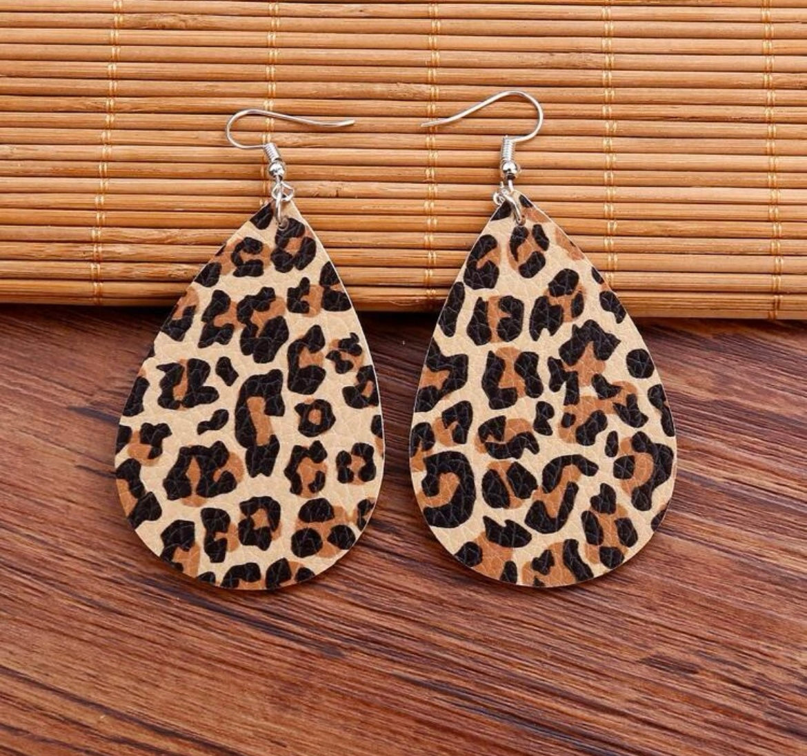 Leather Animal Print Earring