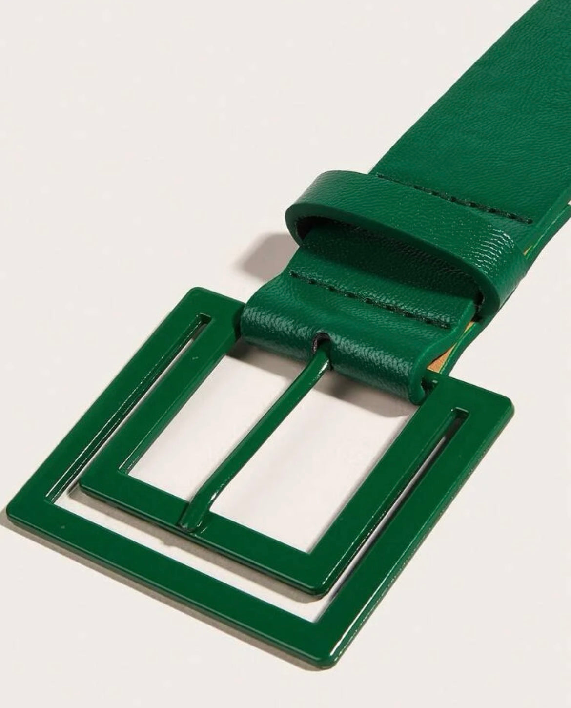 Square Buckle Belt - Green