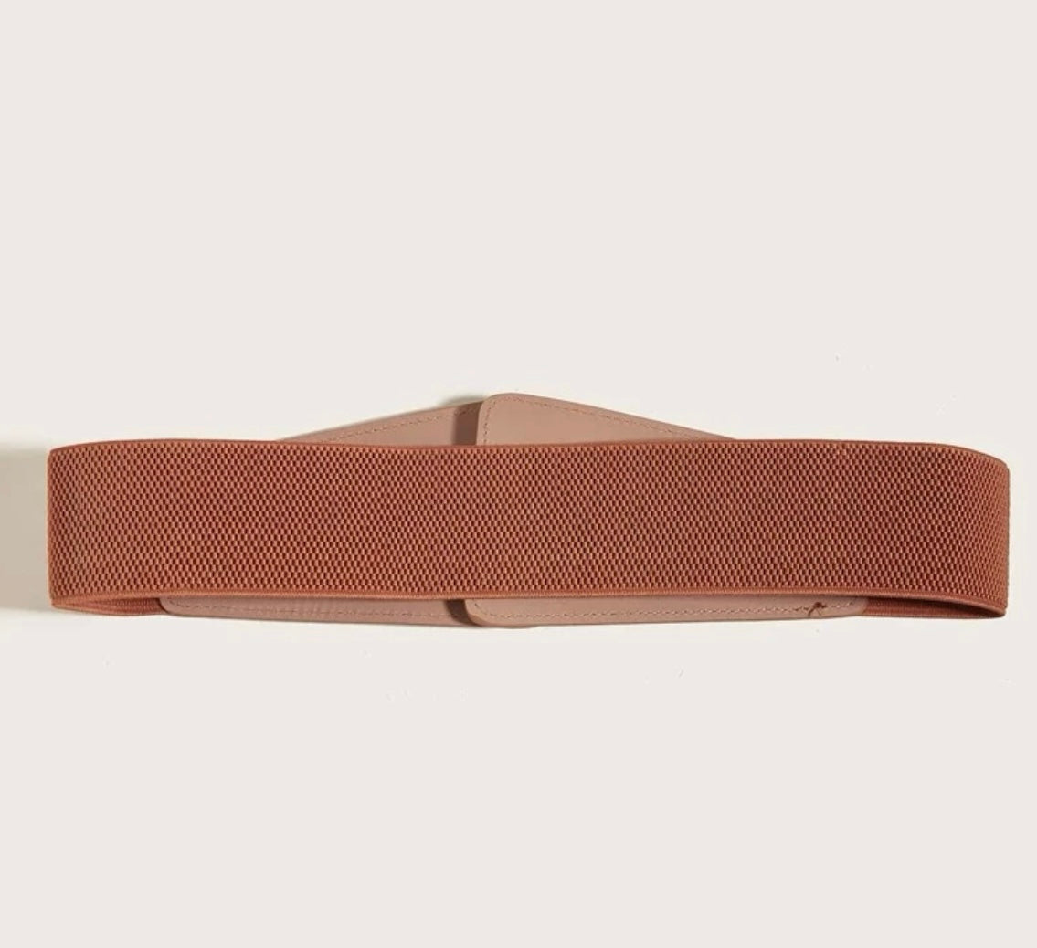 Notched Elastic Belt- Camel