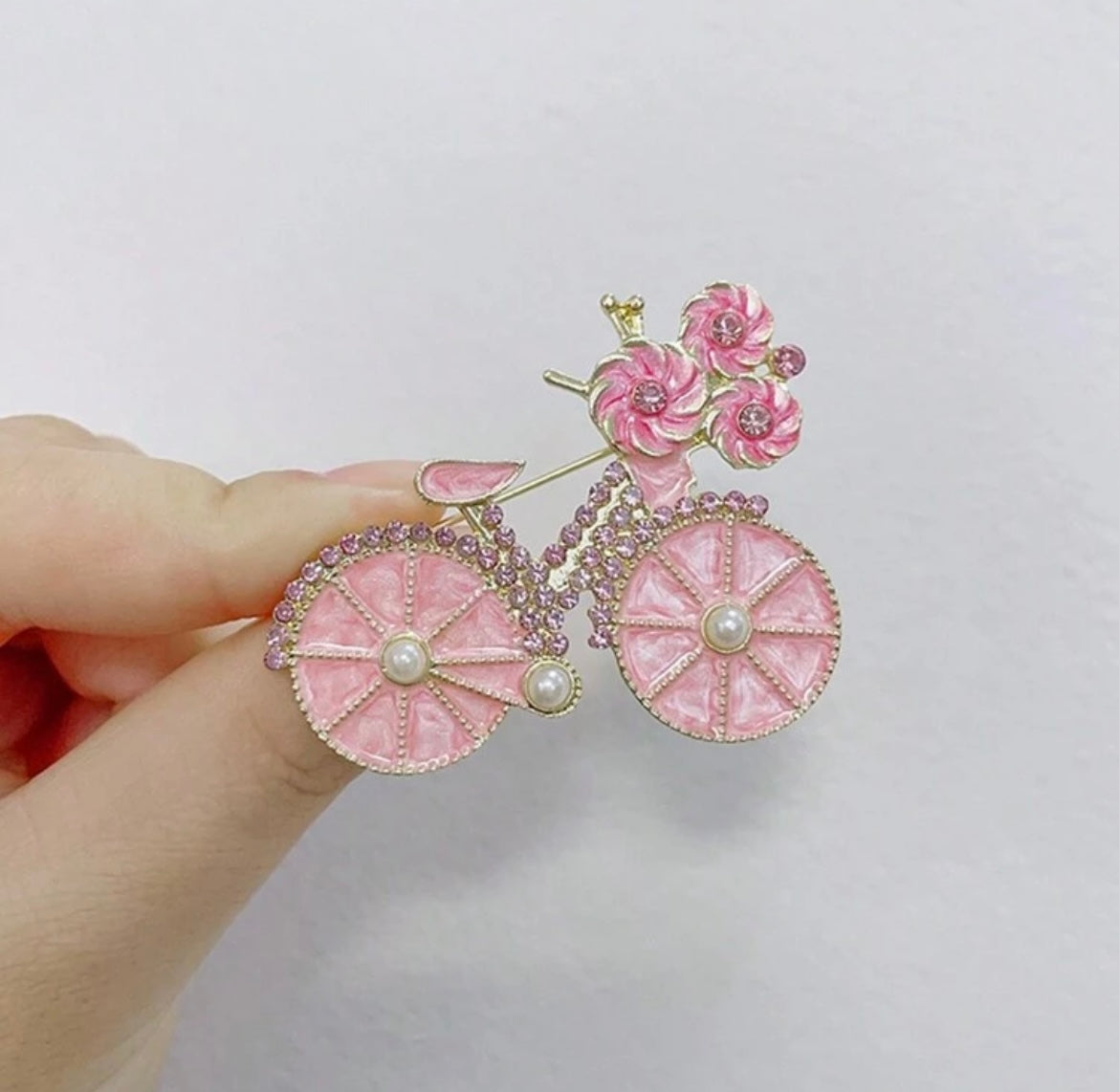 Bicycle Brooch - Pink