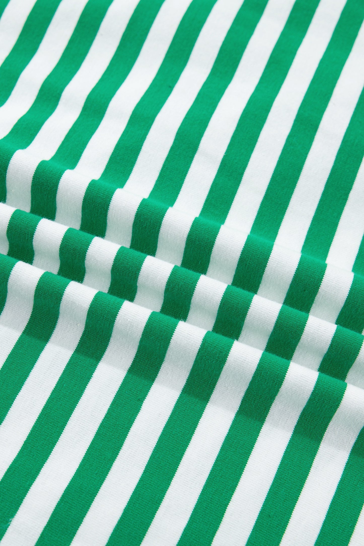 Green and White Striped Tie Waist T-Shirt Dress for Women | Casual Pink Trim Summer Mini Dress