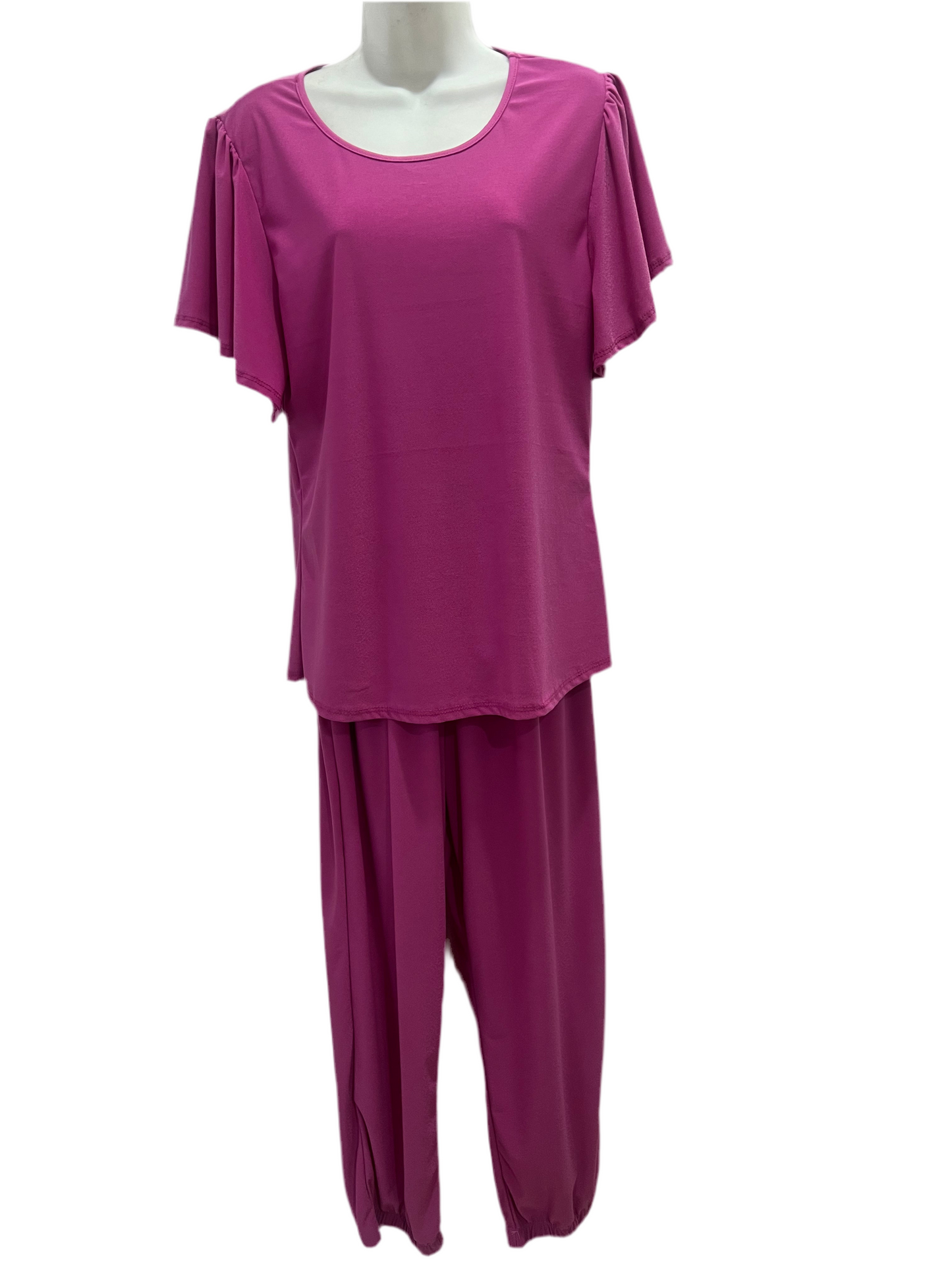 Two-Piece Top & Bottoms Coordinate Set - Magenta
