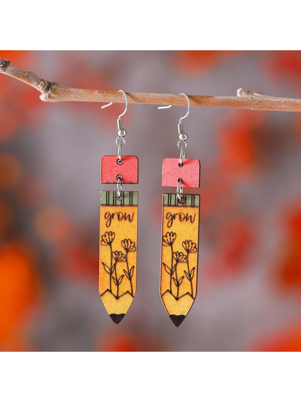 Grow Pencil Earrings Teacher (Gift)