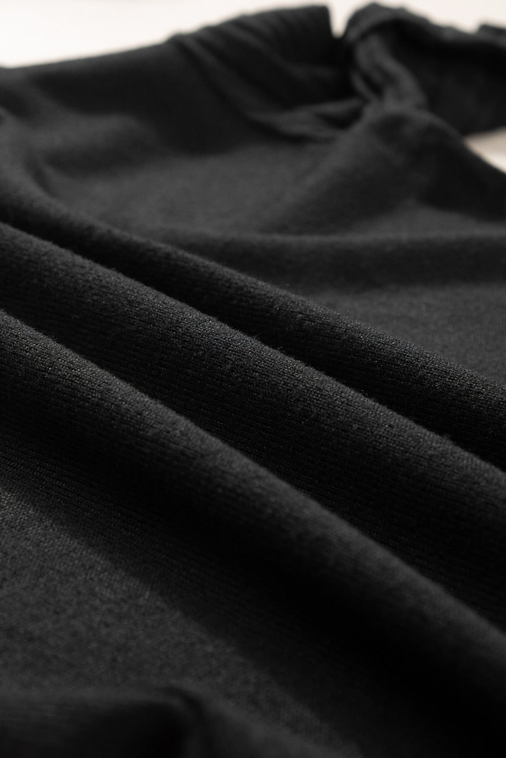 Ribbed Sleeve Shirt - Black