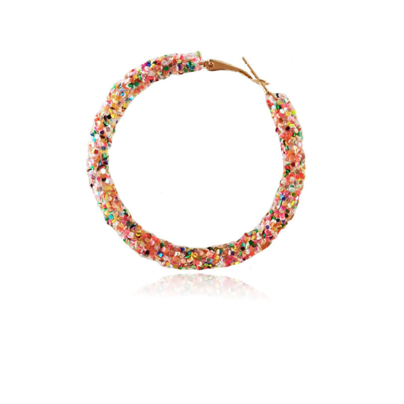 Shimmer Sequin Hoop Earrings - Multi
