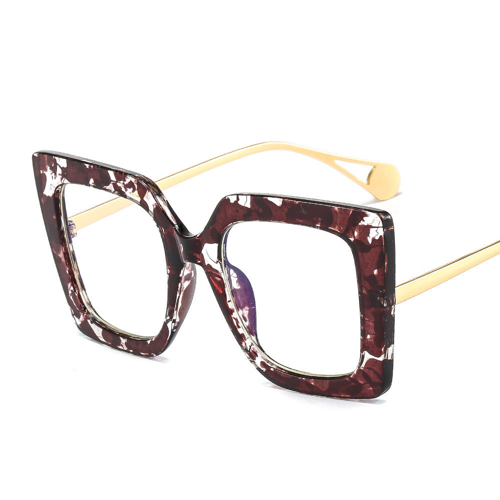 Wide Frame Fashion Glasses - Tea Floral