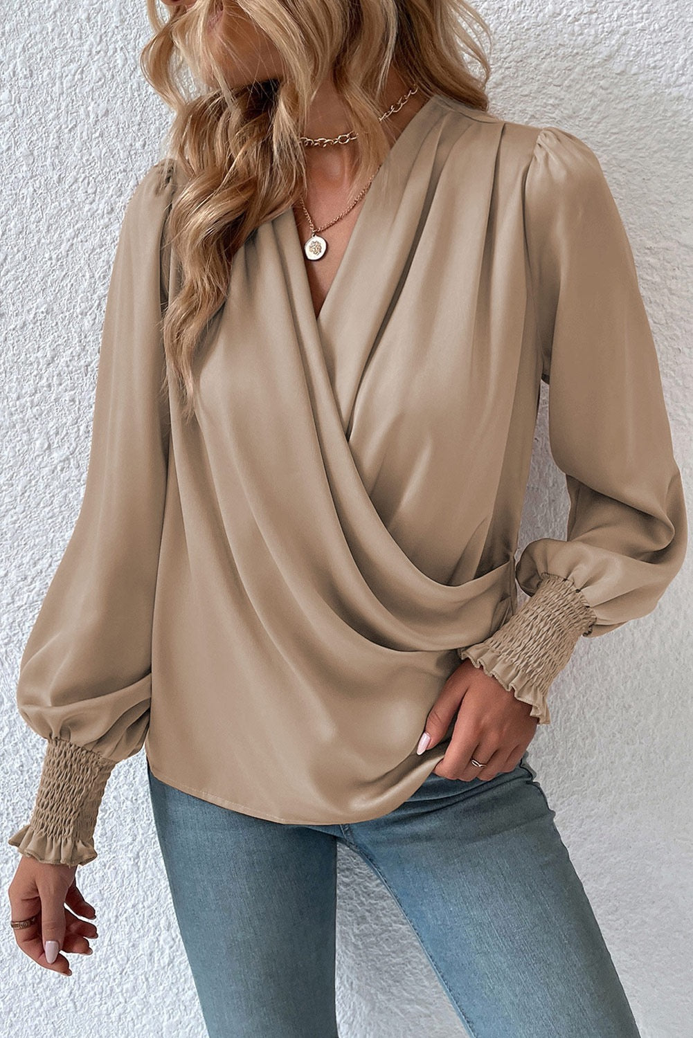 Wrap Blouse - Beige