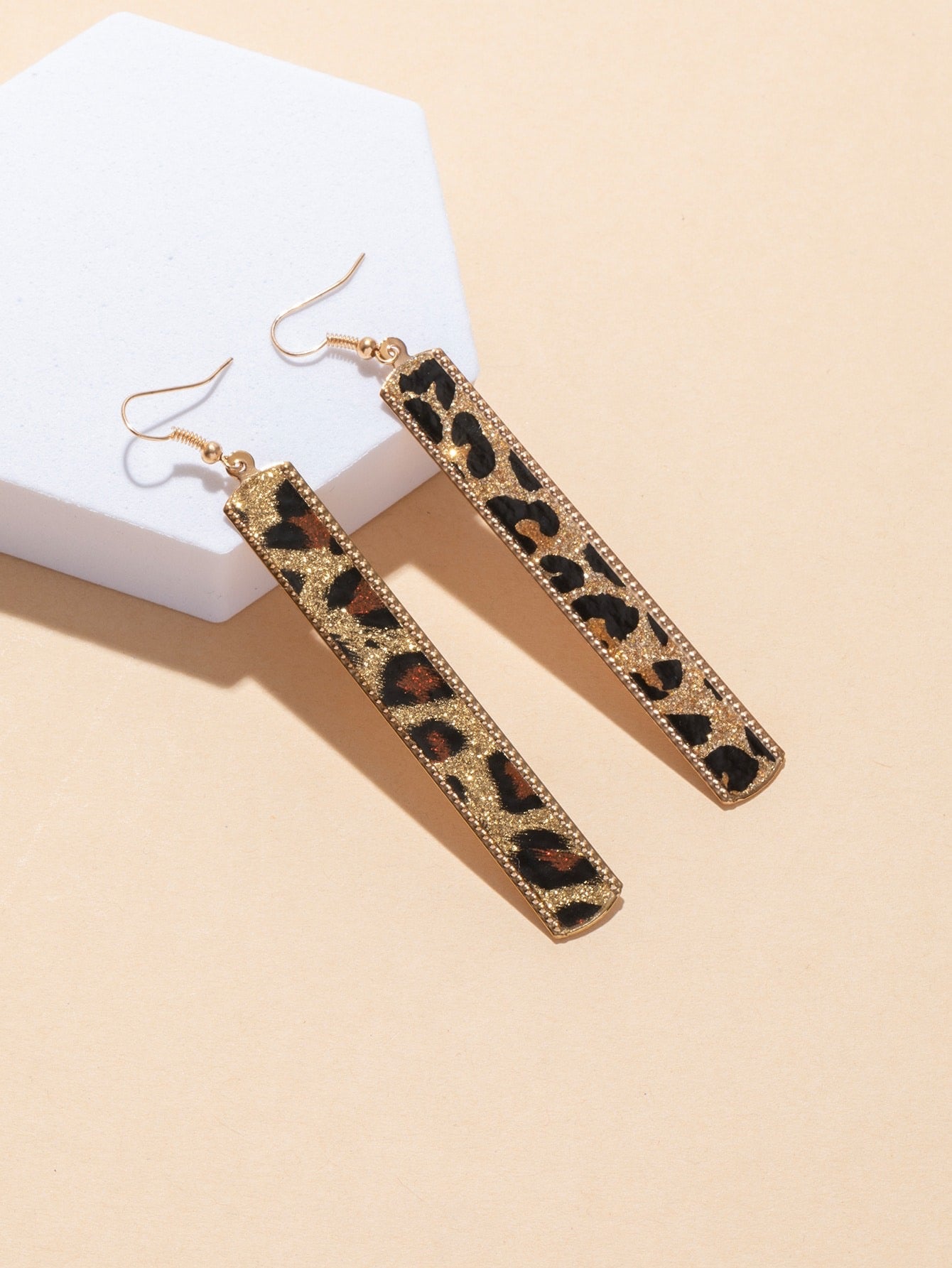 Animal Print Leopard Earrings - Metallic