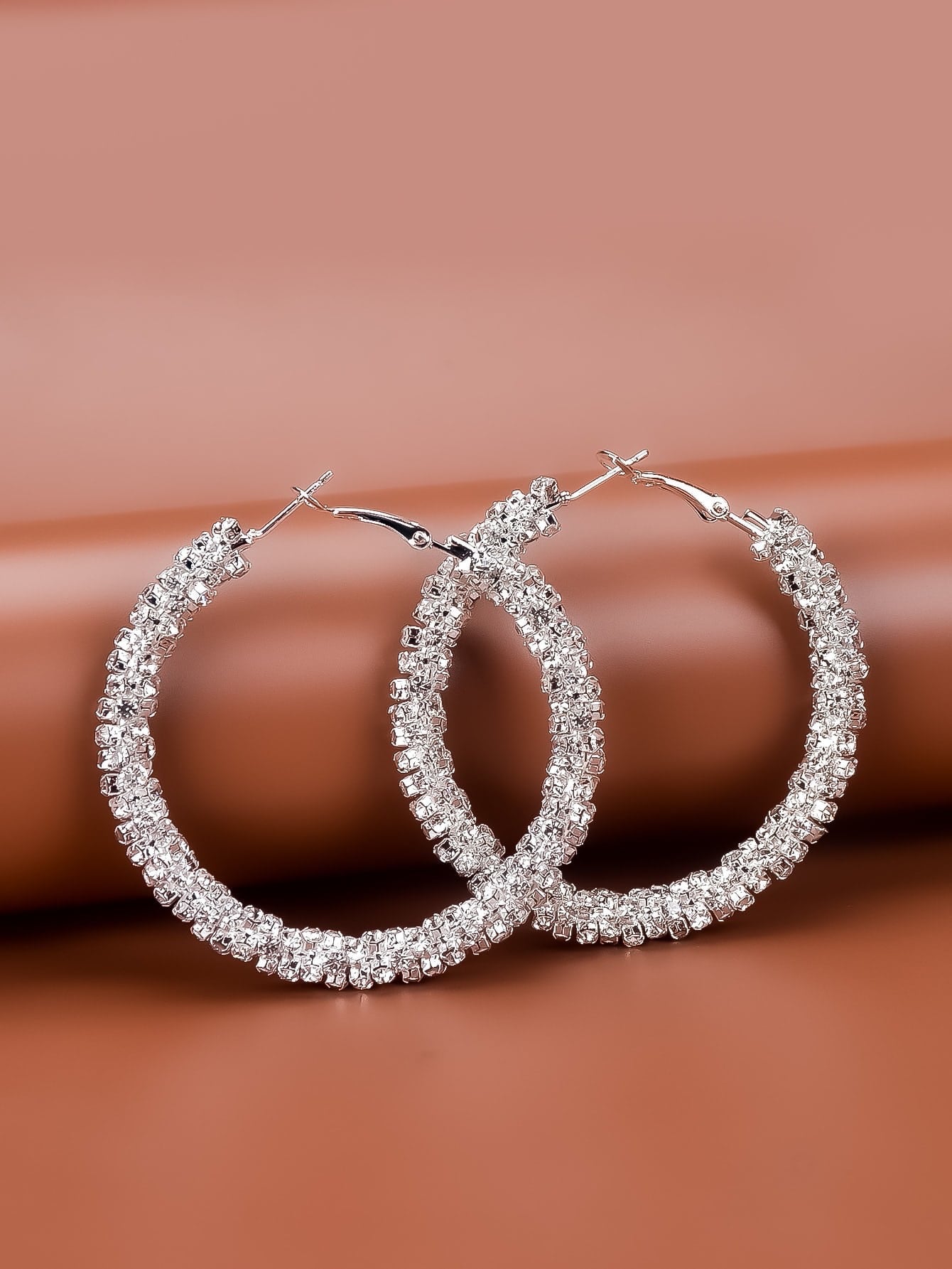 Sequin Hoop Earrings - Silver