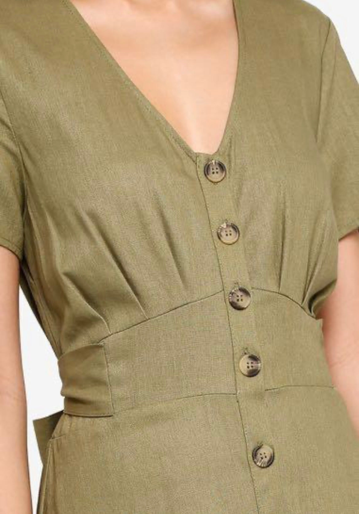 Olivia V-Neck Dress - Green