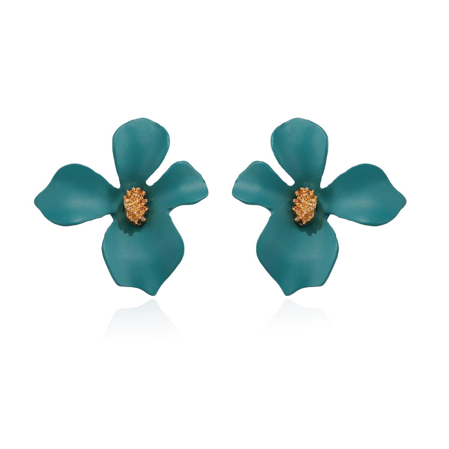 Flower Earring- Blue Green