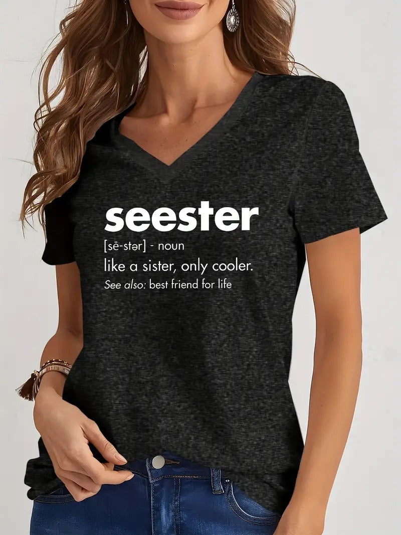 Seester Graphic T-Shirt - Black