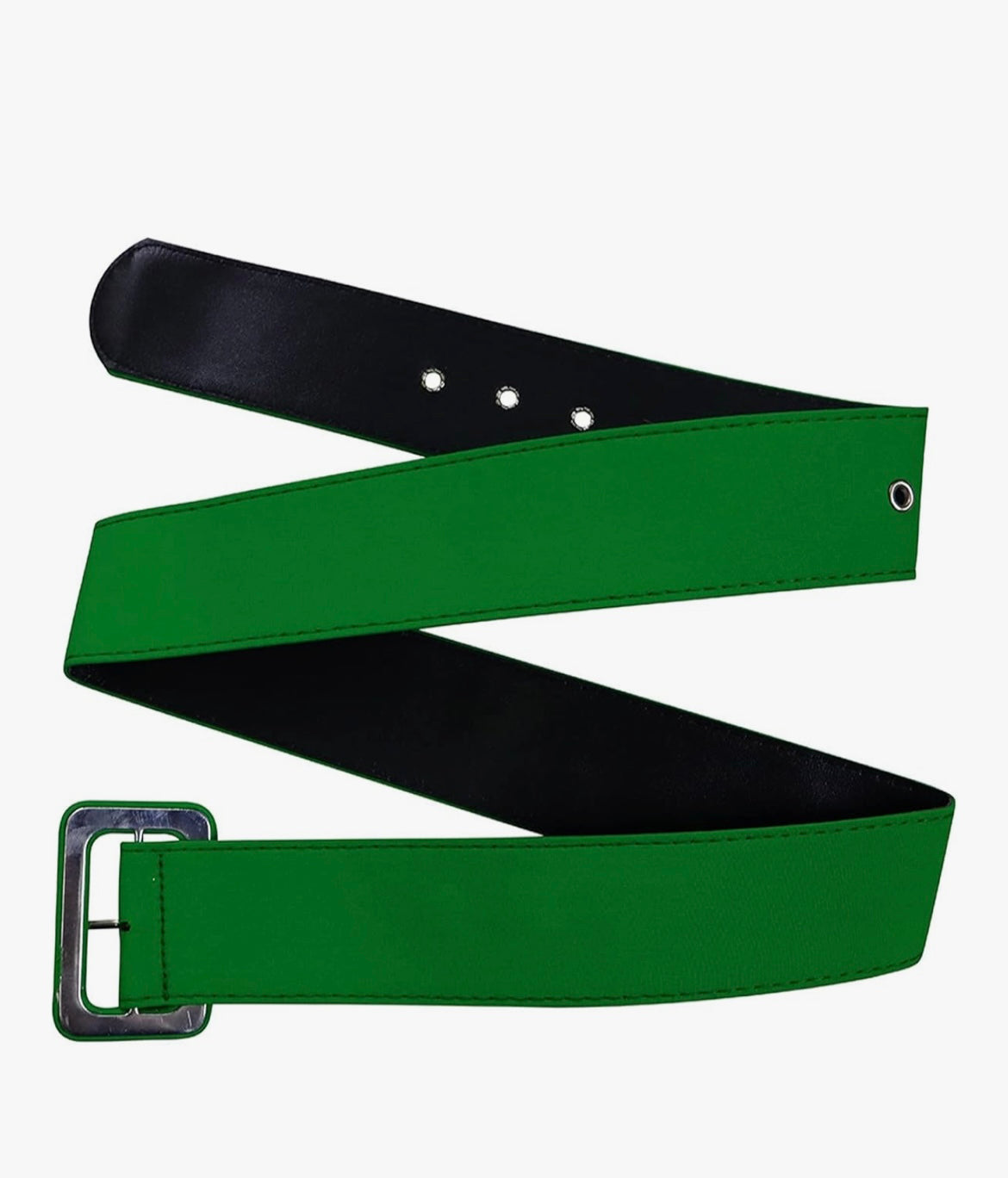 Green fabric belt with buckle