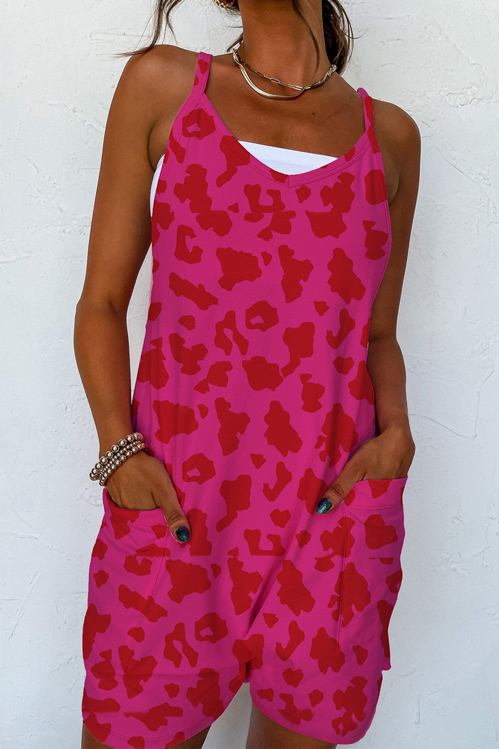 Leopard Animal Print Romper-Pink