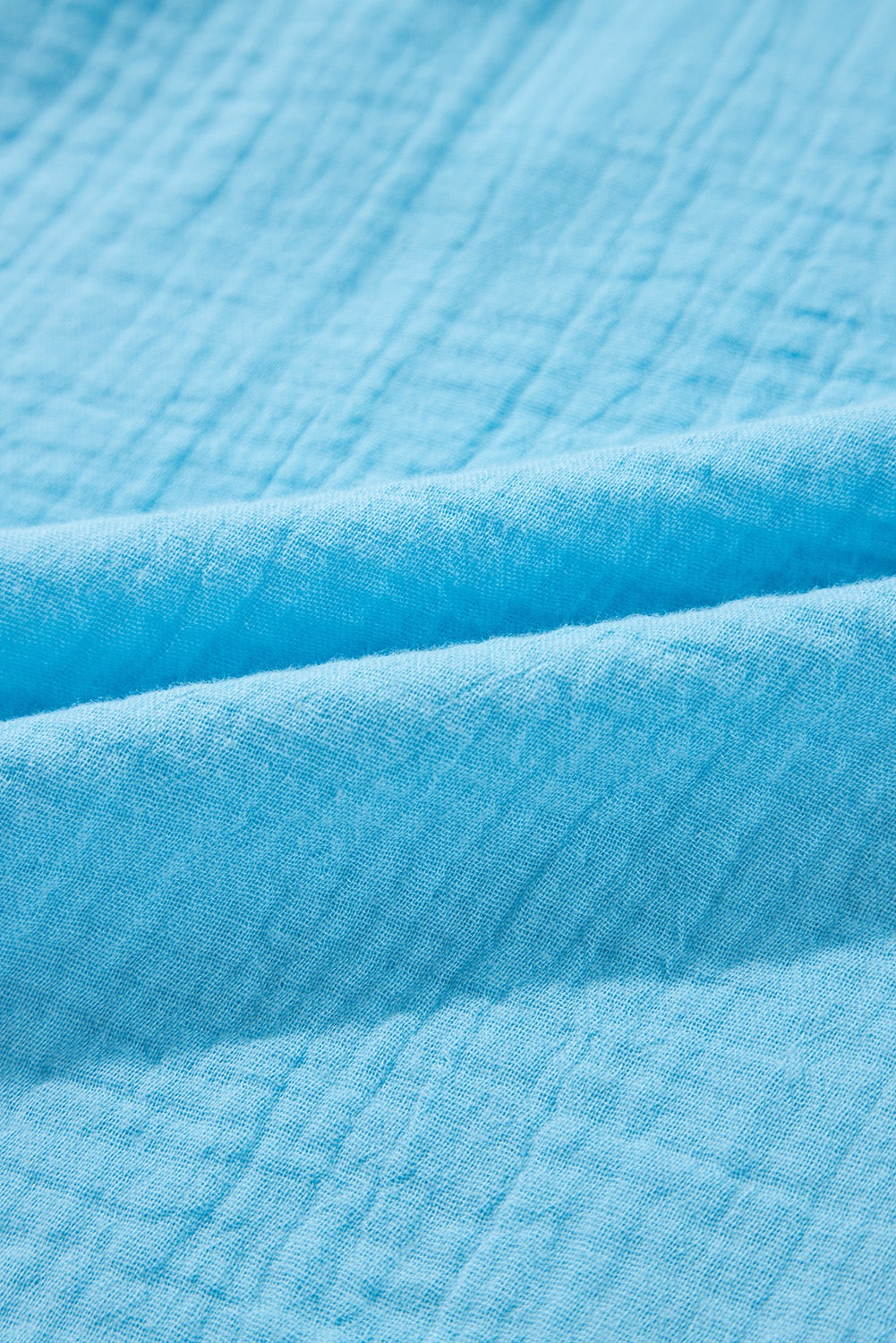Crinkled Blouse - Aruba Blue