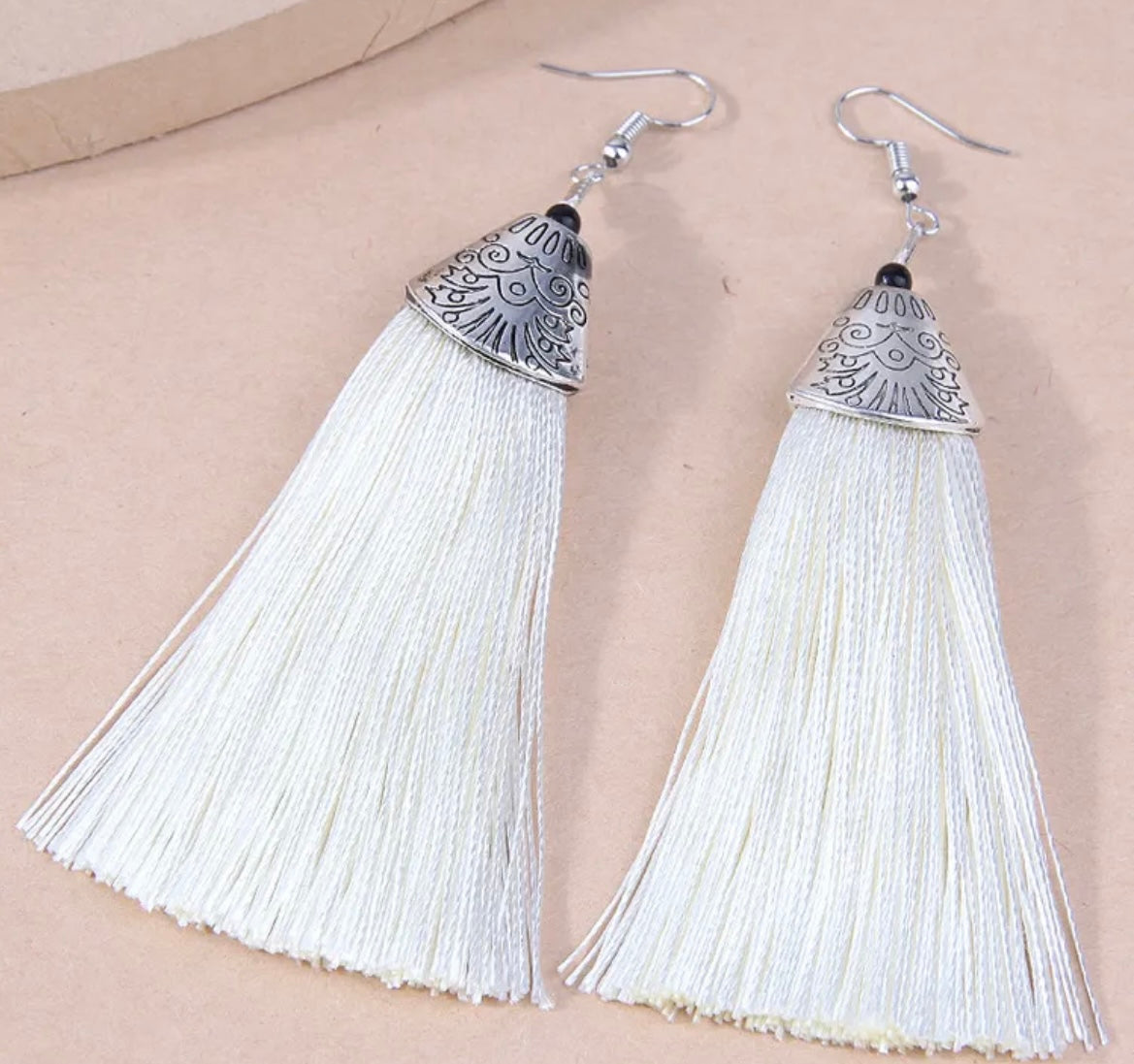 Tassel Earring - White