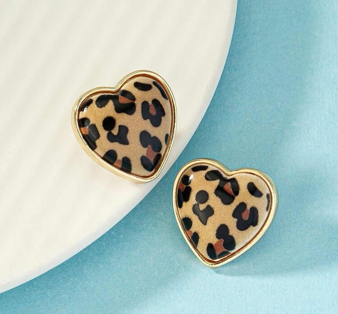 Leopard L-O-V-E Necklace Earring Combo no
