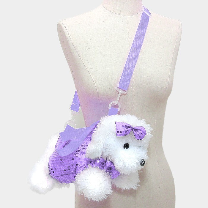 Sequin Dog Doll Crossbody Bag