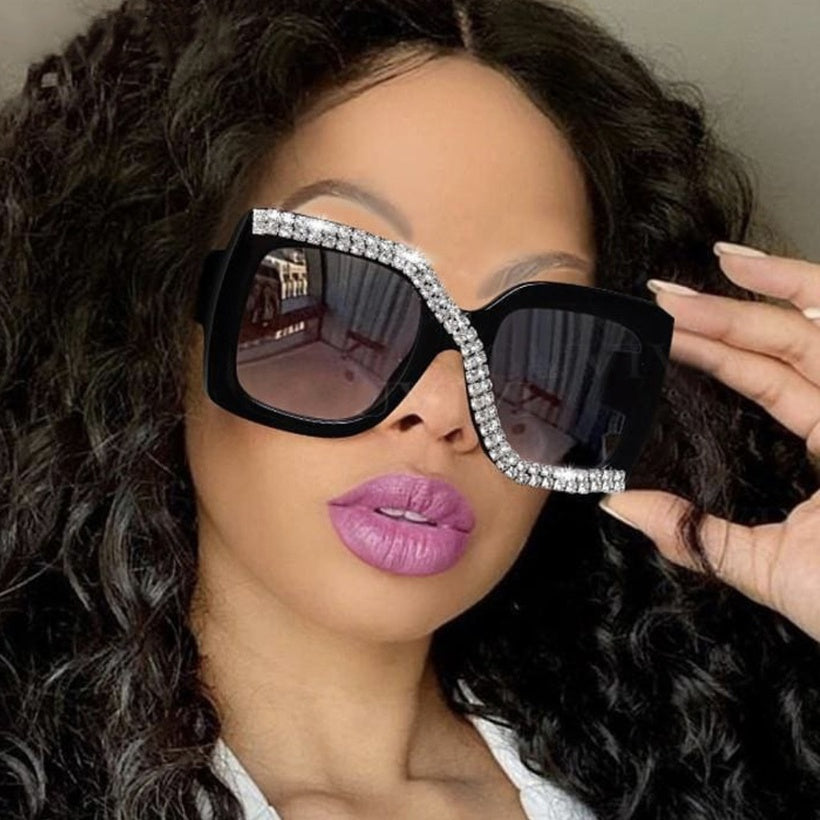 Square Frame Rhinestone Sunglassess