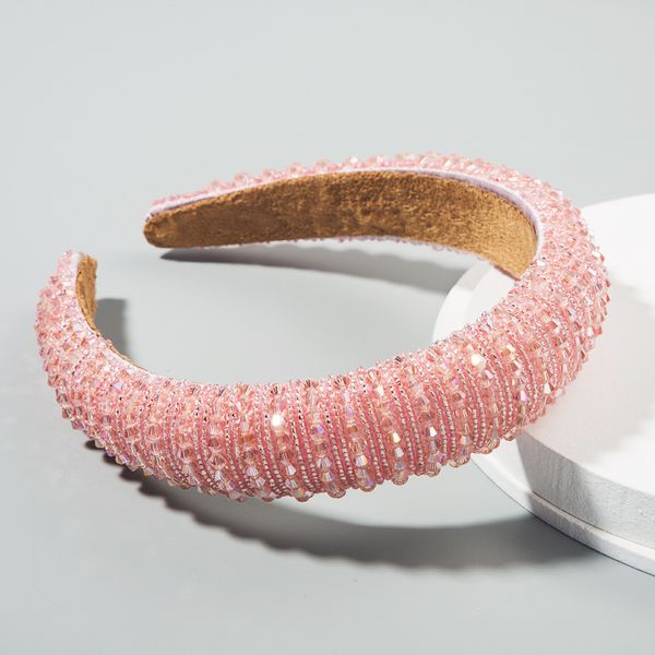 Rhinestone Faceted Headband- Rose