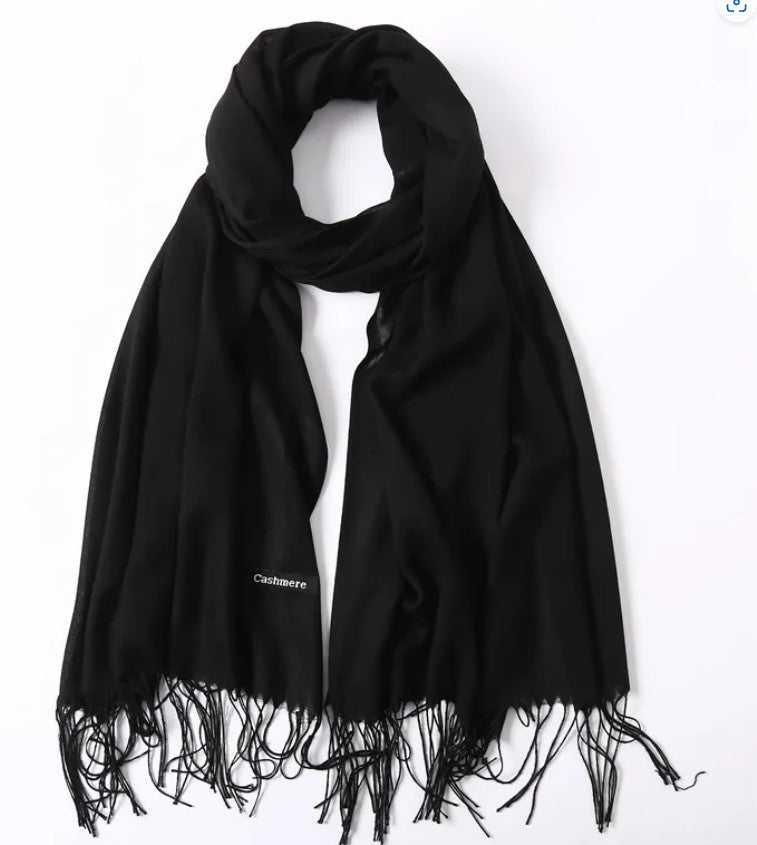 Cashmere Inspired Scarf -Black