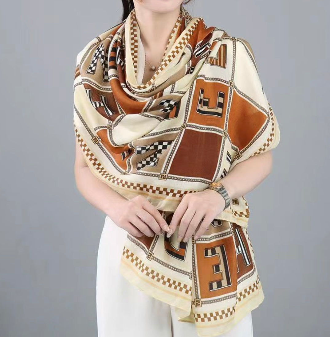 Geometric Satin Scarf