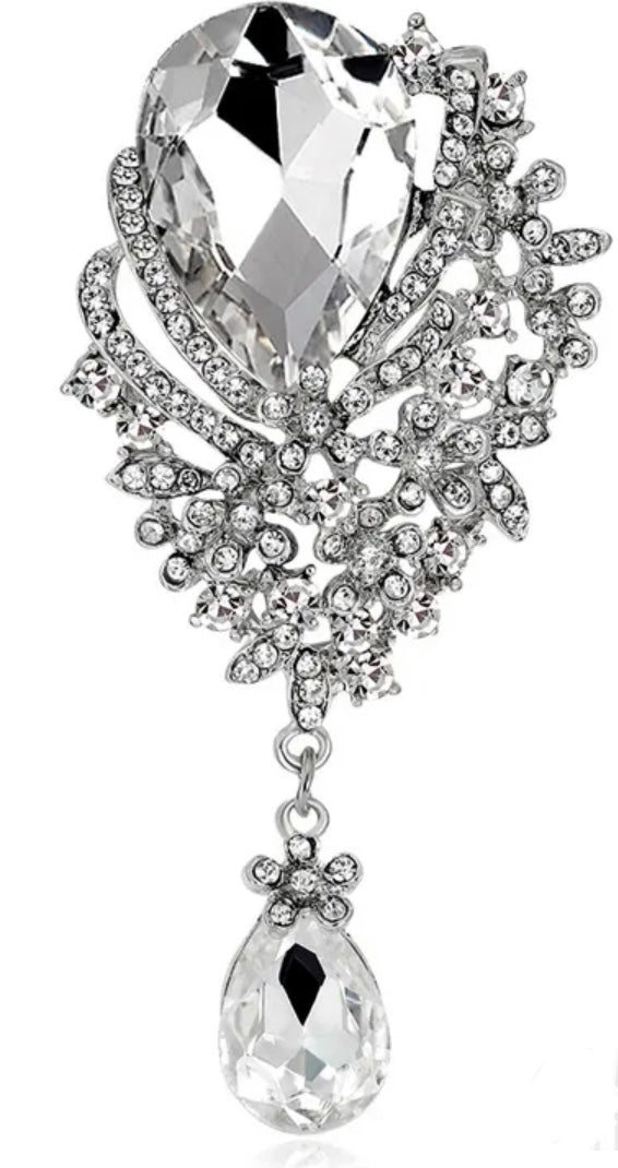 Floral Teardrop Fashion Brooch