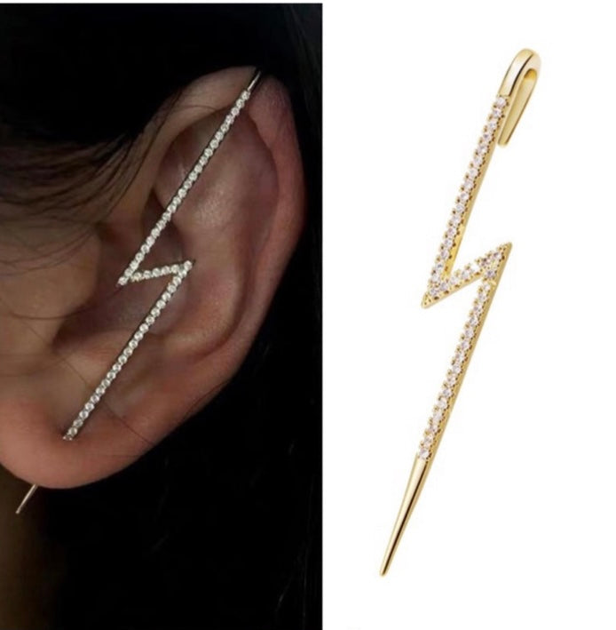 Lightening Rhinestone Wrap Earring