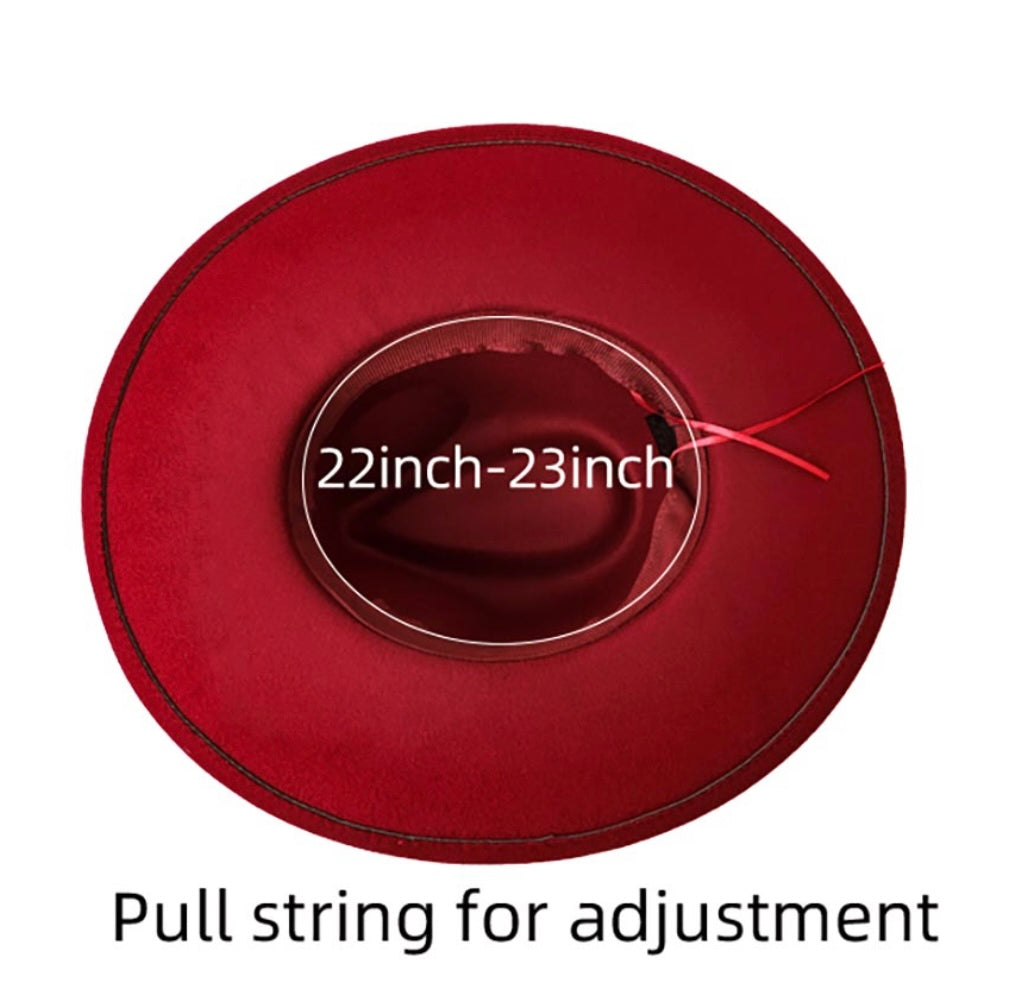 Leather Band Panama Fedora- Burgandy