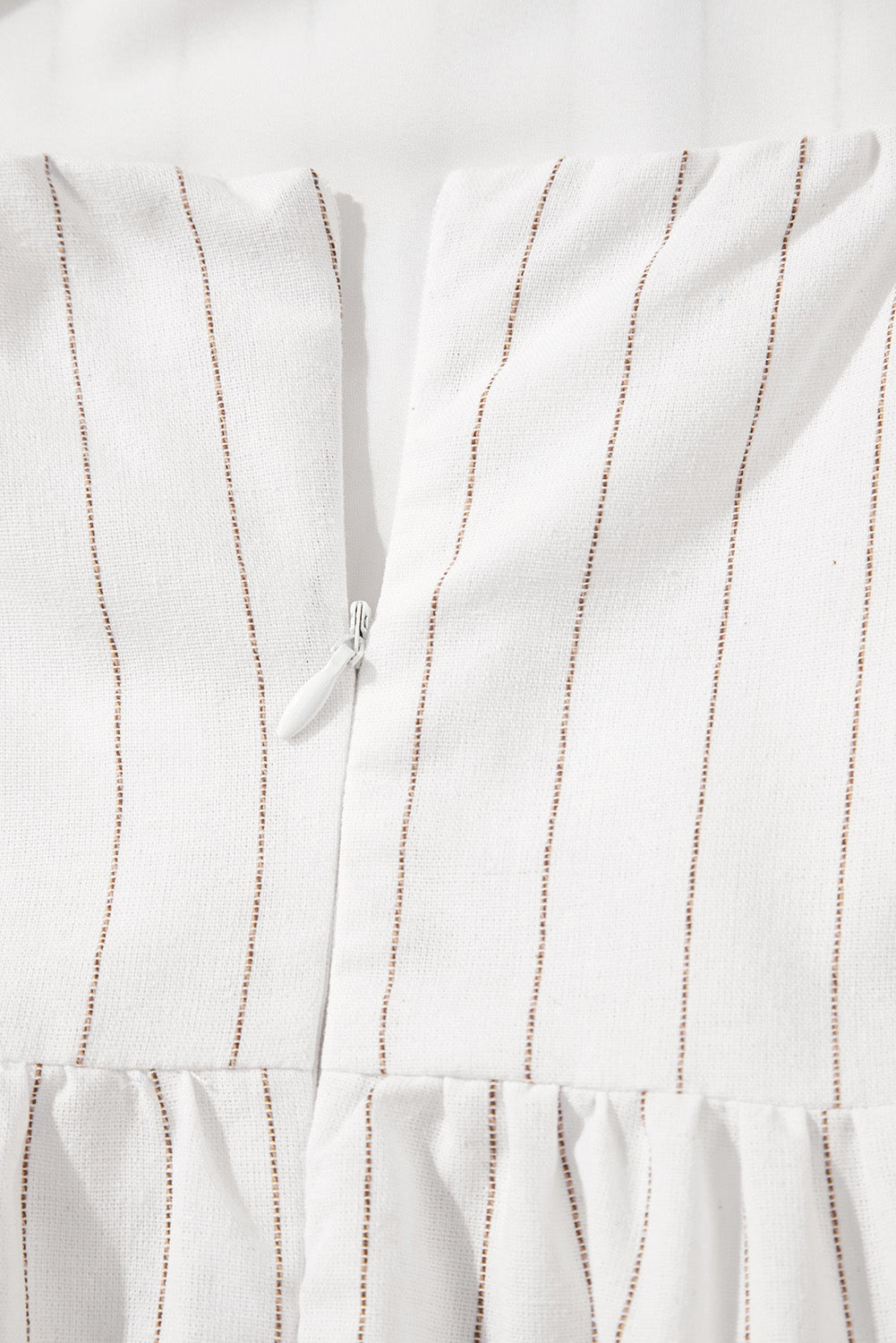 White Striped Midi Dress for Women – Sundress with Pockets, Casual Flowy Dress