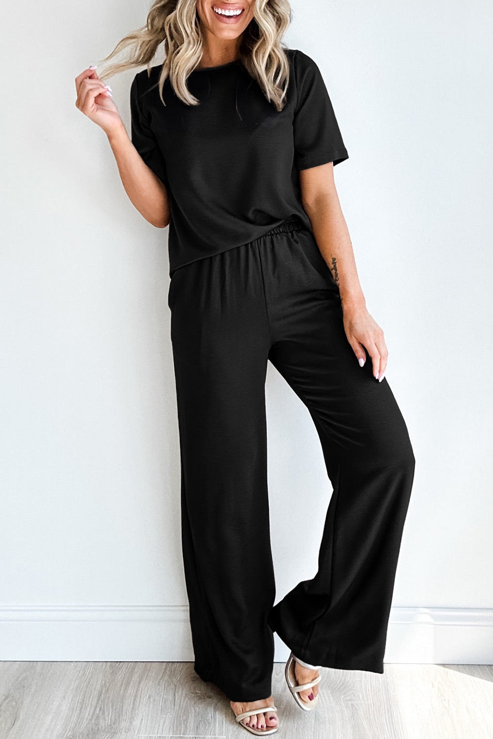 Two-Piece Top & Wide Leg Pants