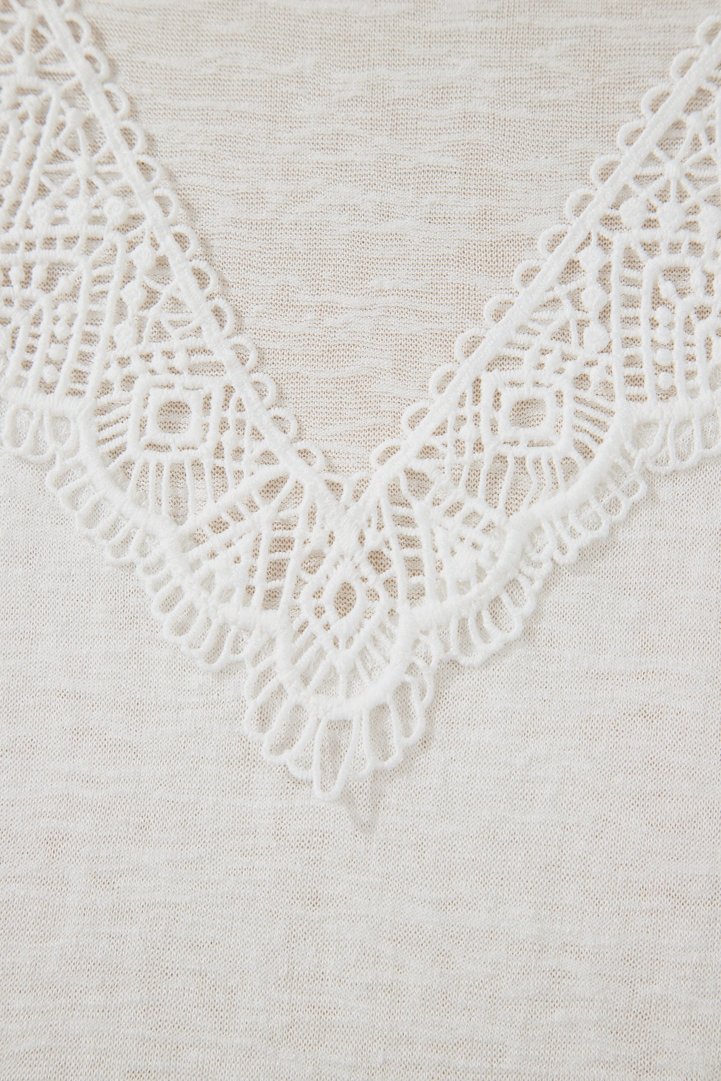 White Lace Trim V-Neck Short Sleeve Top for Women | Lightweight Casual Summer Blouse