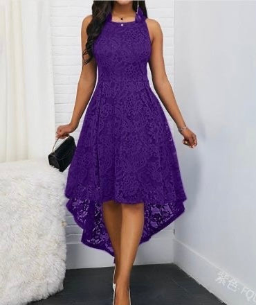 Floral Lace Dress -Purple