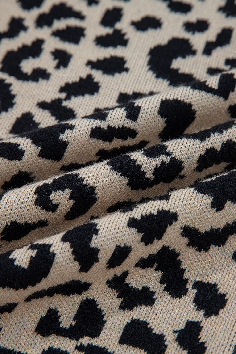 Leopard Print Button-Front Knit Cardigan