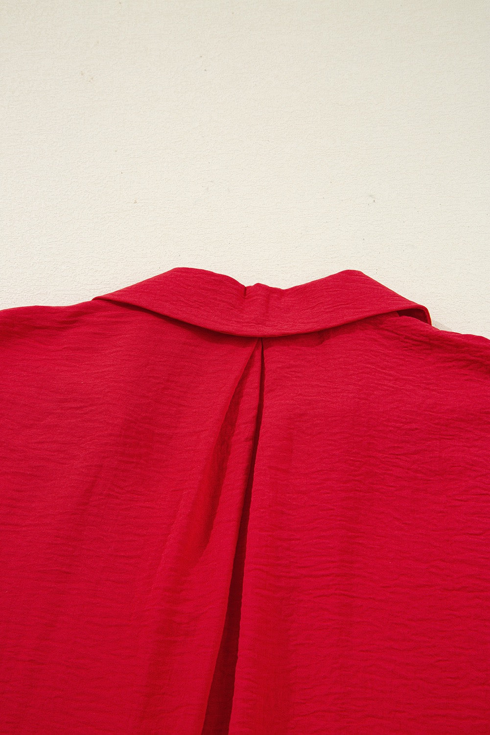 Chic Red Smocked Sleeve Blouse – Effortlessly Elegant Holiday Top