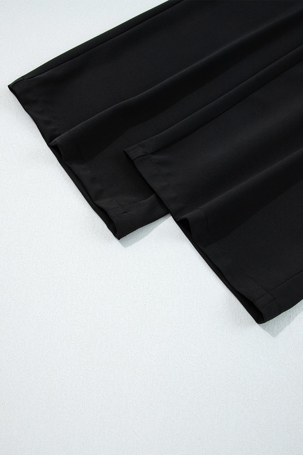 High-Waist Black Wide-Leg Pants with Pockets Black