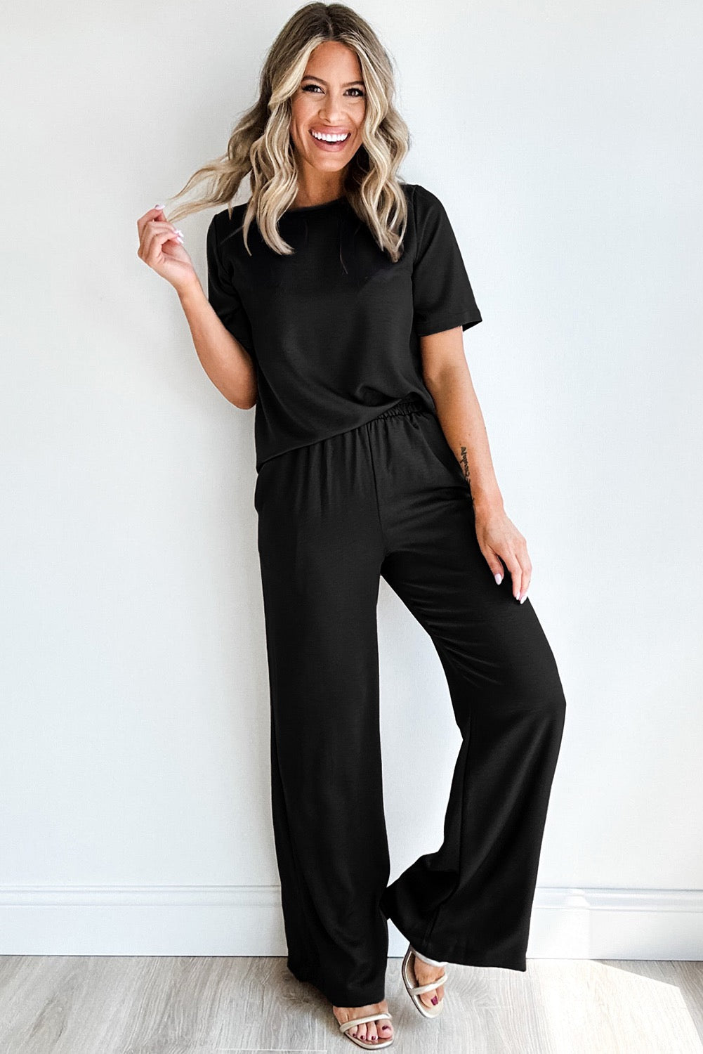 Two-Piece Top & Wide Leg Pants