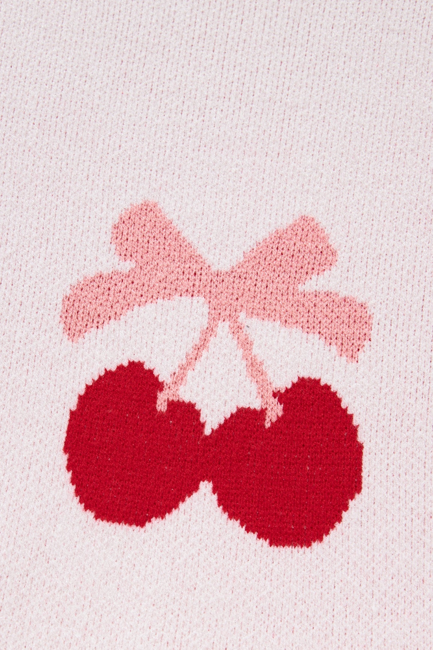Sweet Cherry Blossom Knit Sweater – Soft Pink Cozy Pullover