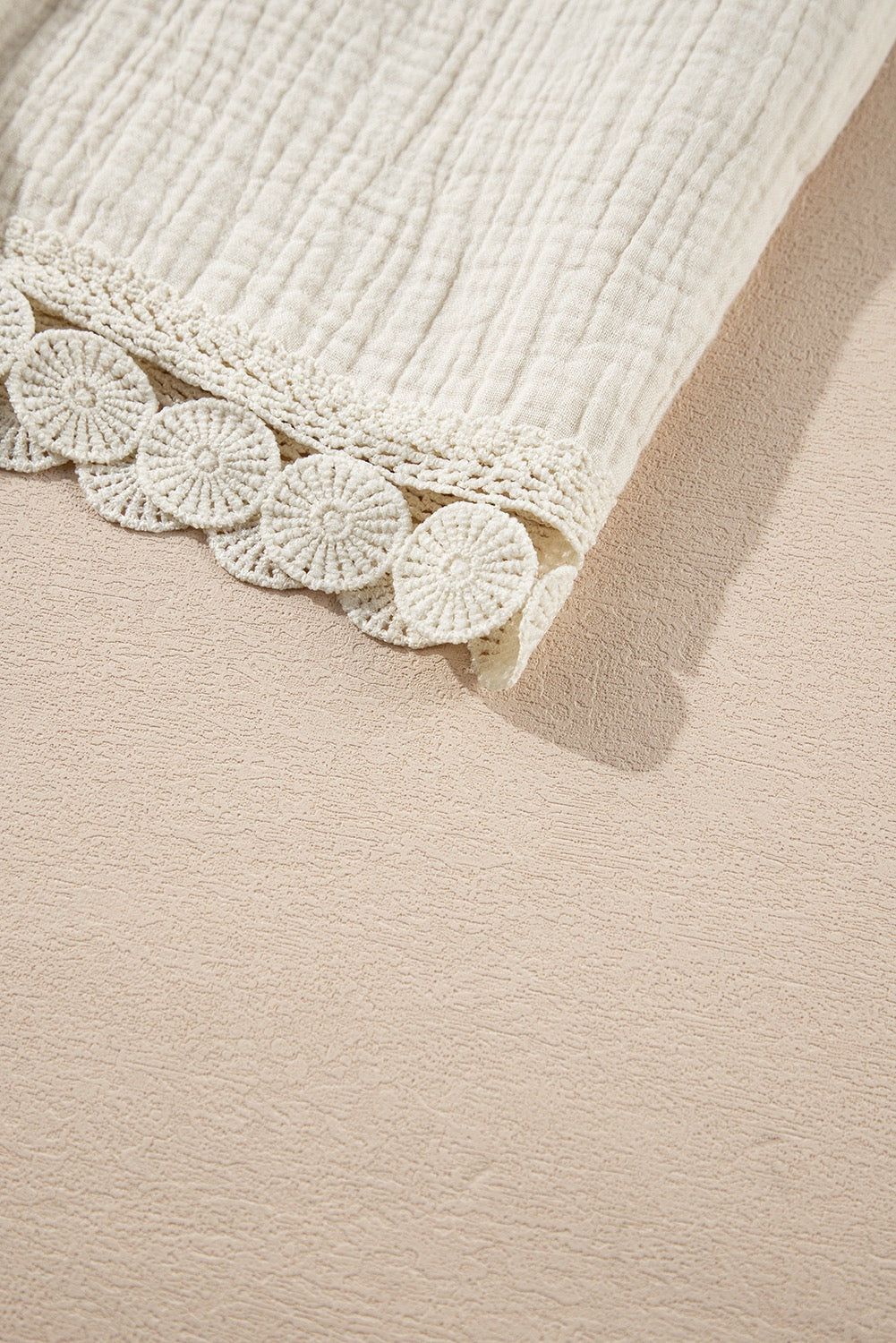 Textured Frill Shorts -Apricot