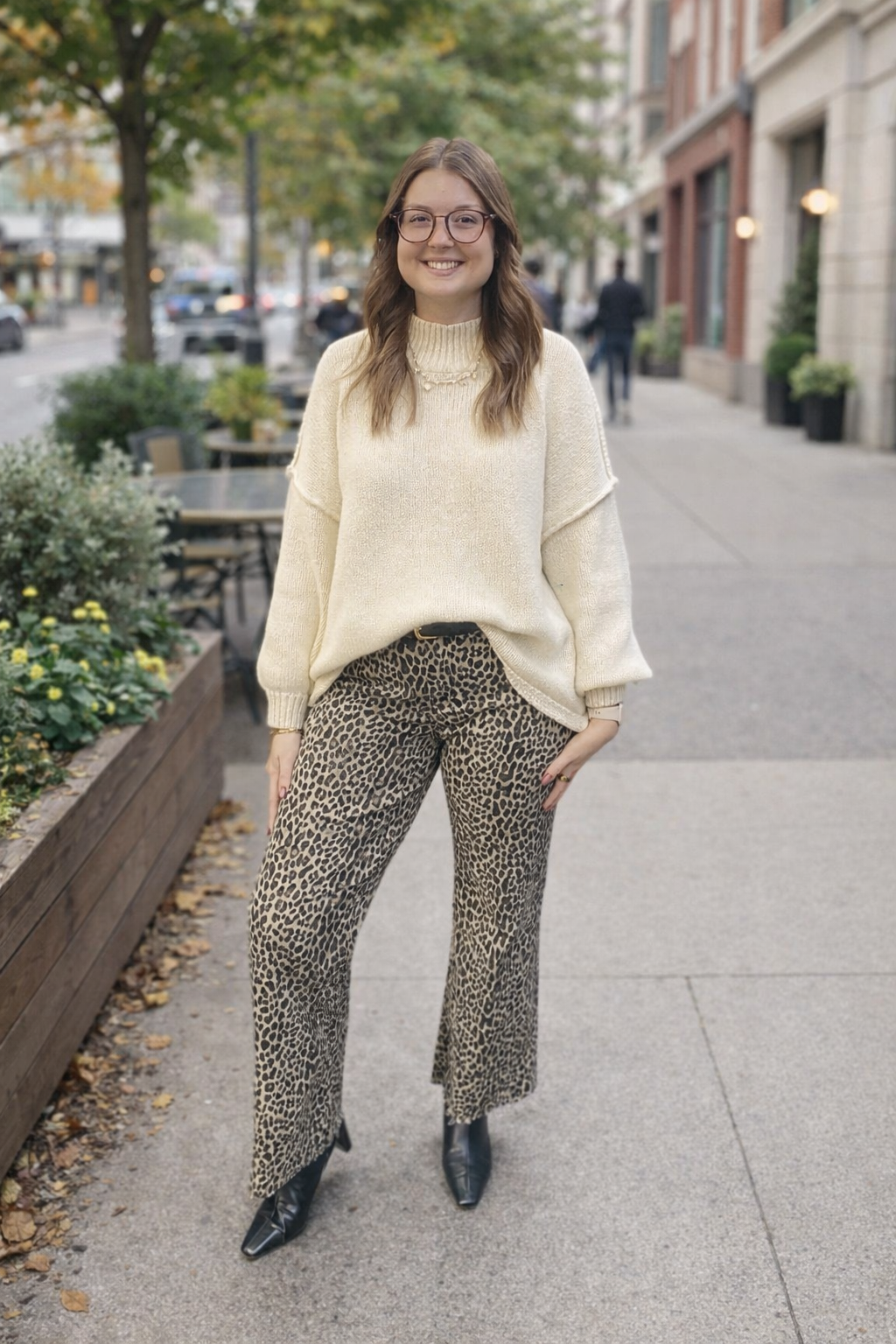 Wild Grace Leopard Animal Print Wide-Leg Pants