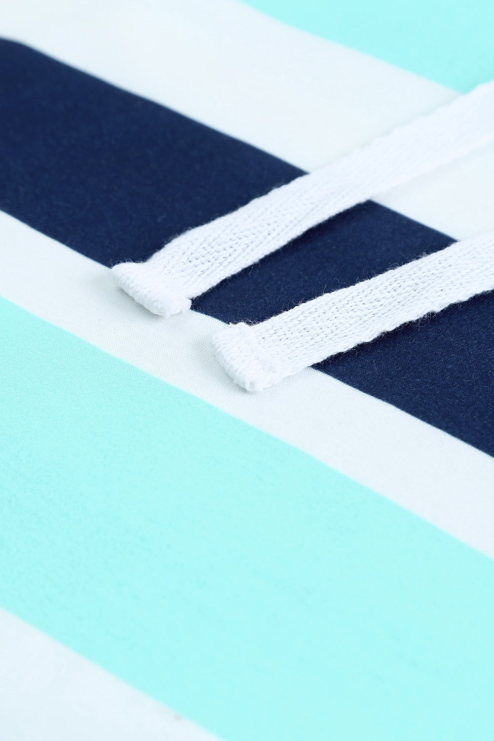 Navy & Mint Striped Hoodie – Casual Pullover