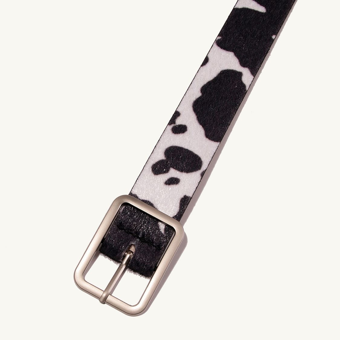 Cow Print Belt - Black/White