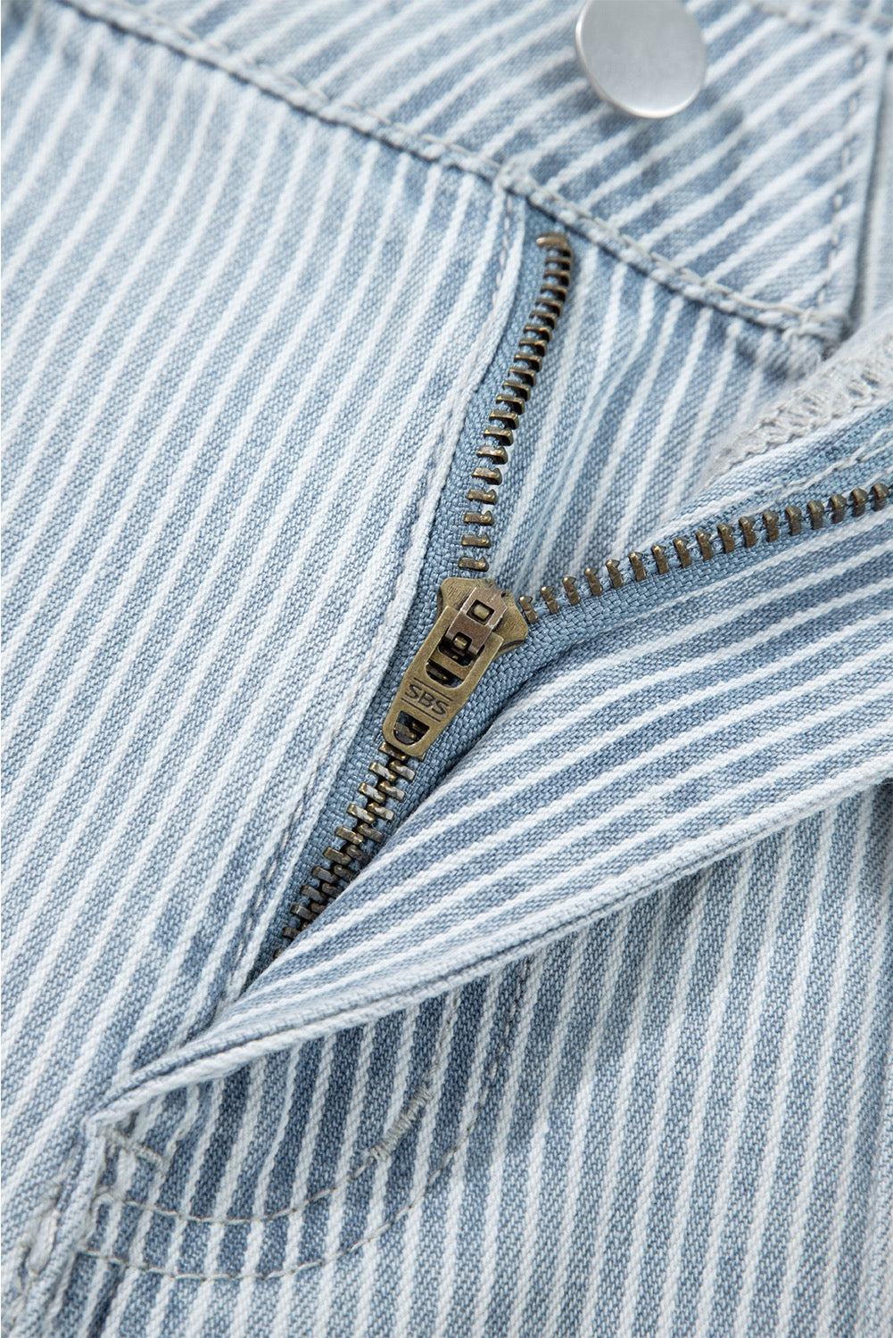 Stripe Wide Leg Jeans with Front Pocket