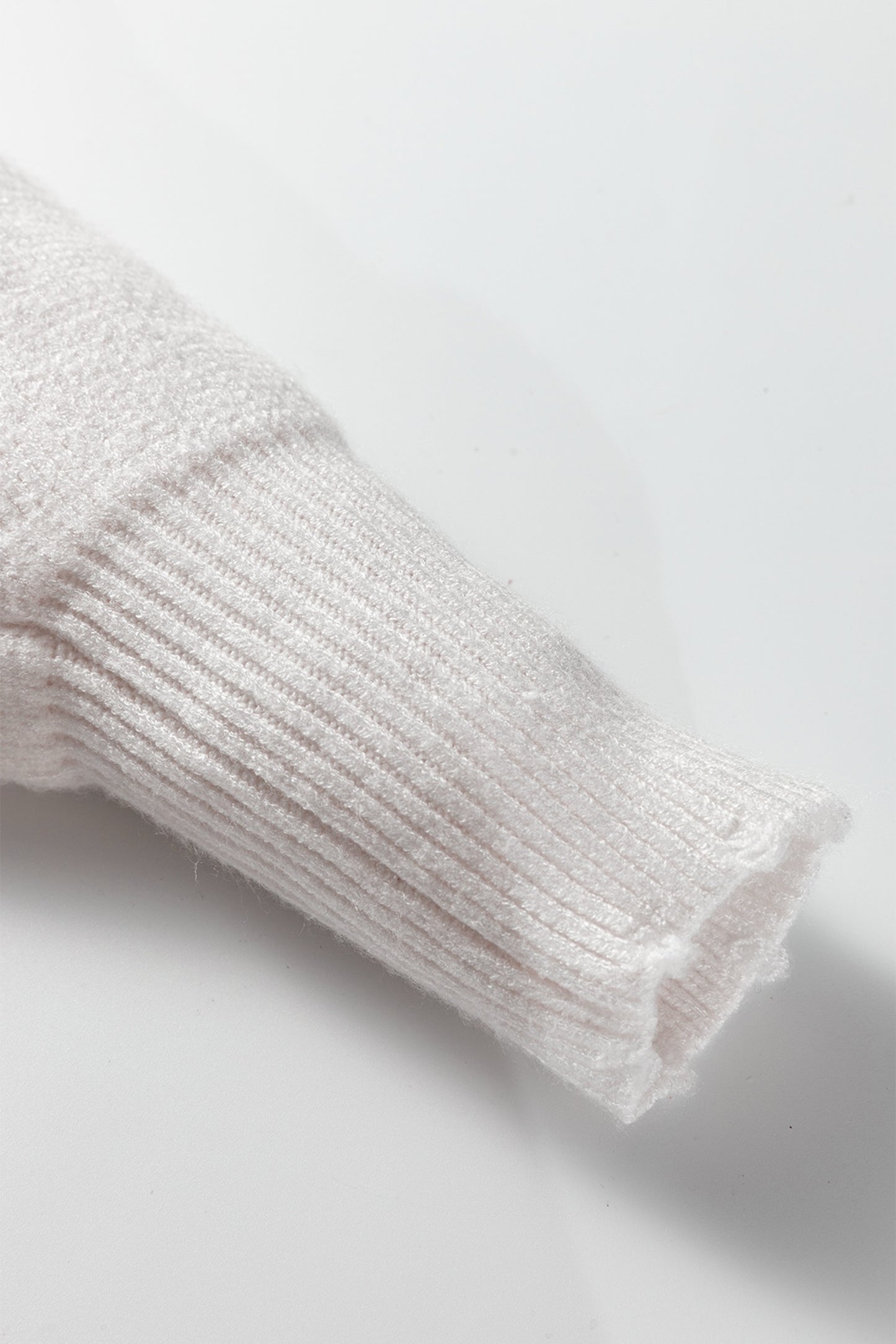 Pearl Elegance Cardigan — Luxe Cream Ribbed Knit Sweater with Pearl-Trim Open Front