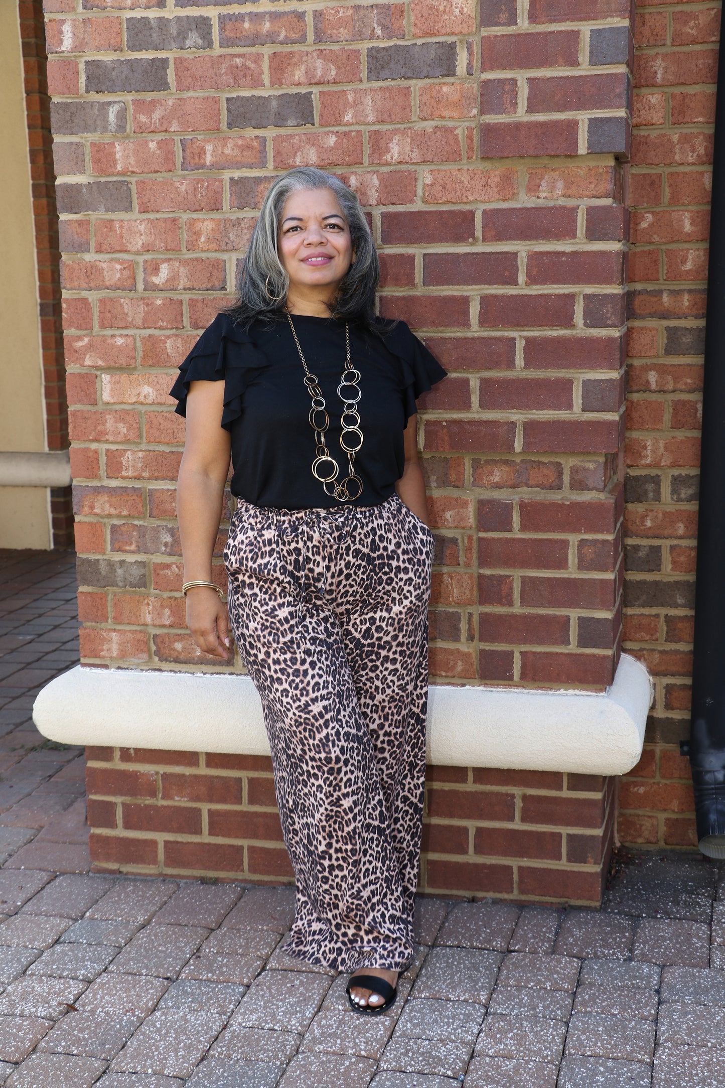 Leopard Wide Leg Pants