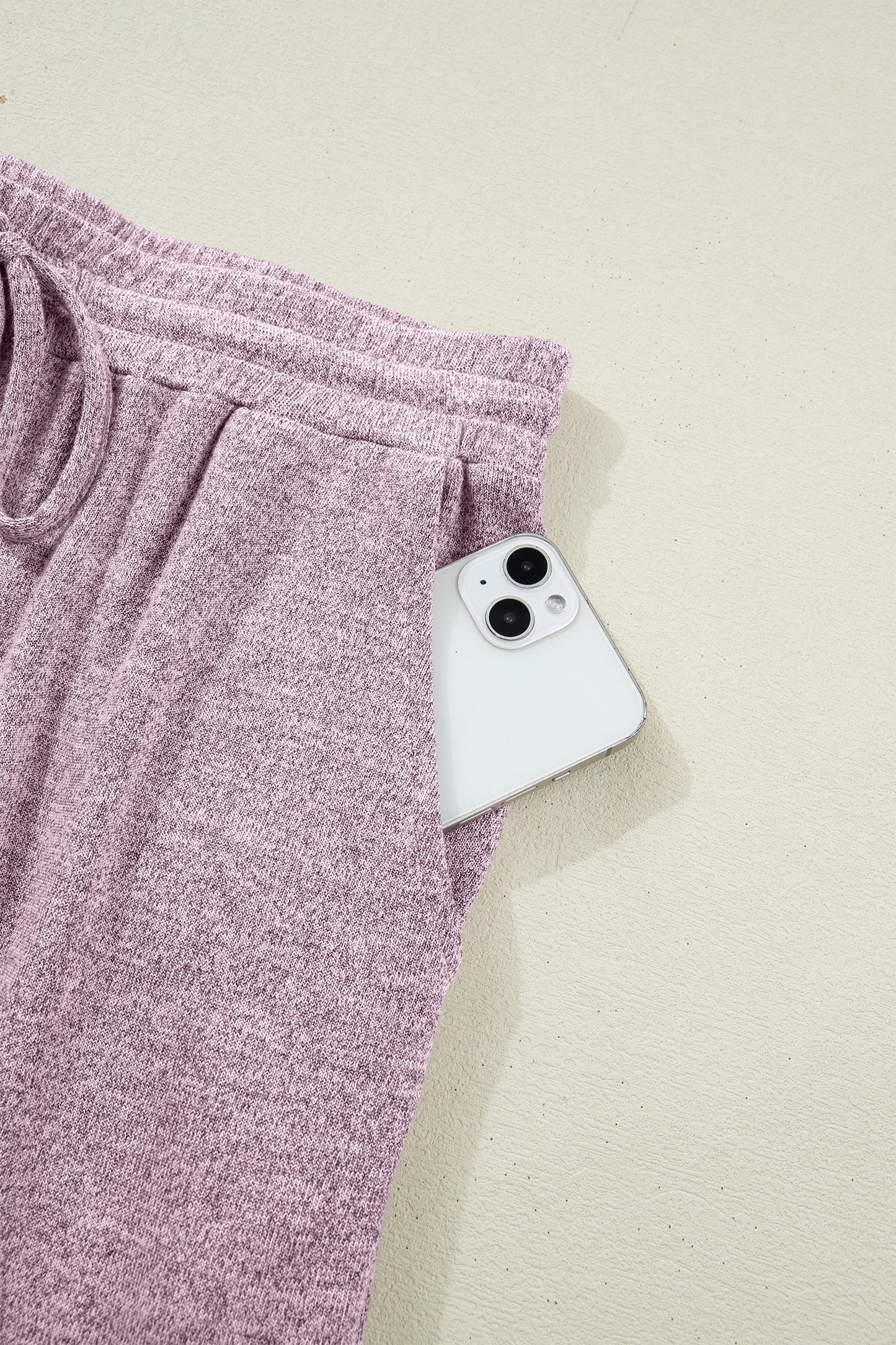 Mauve Soft Knit Matching Coordinate Set- Sleeveless Tank & Jogger Pants with Pockets