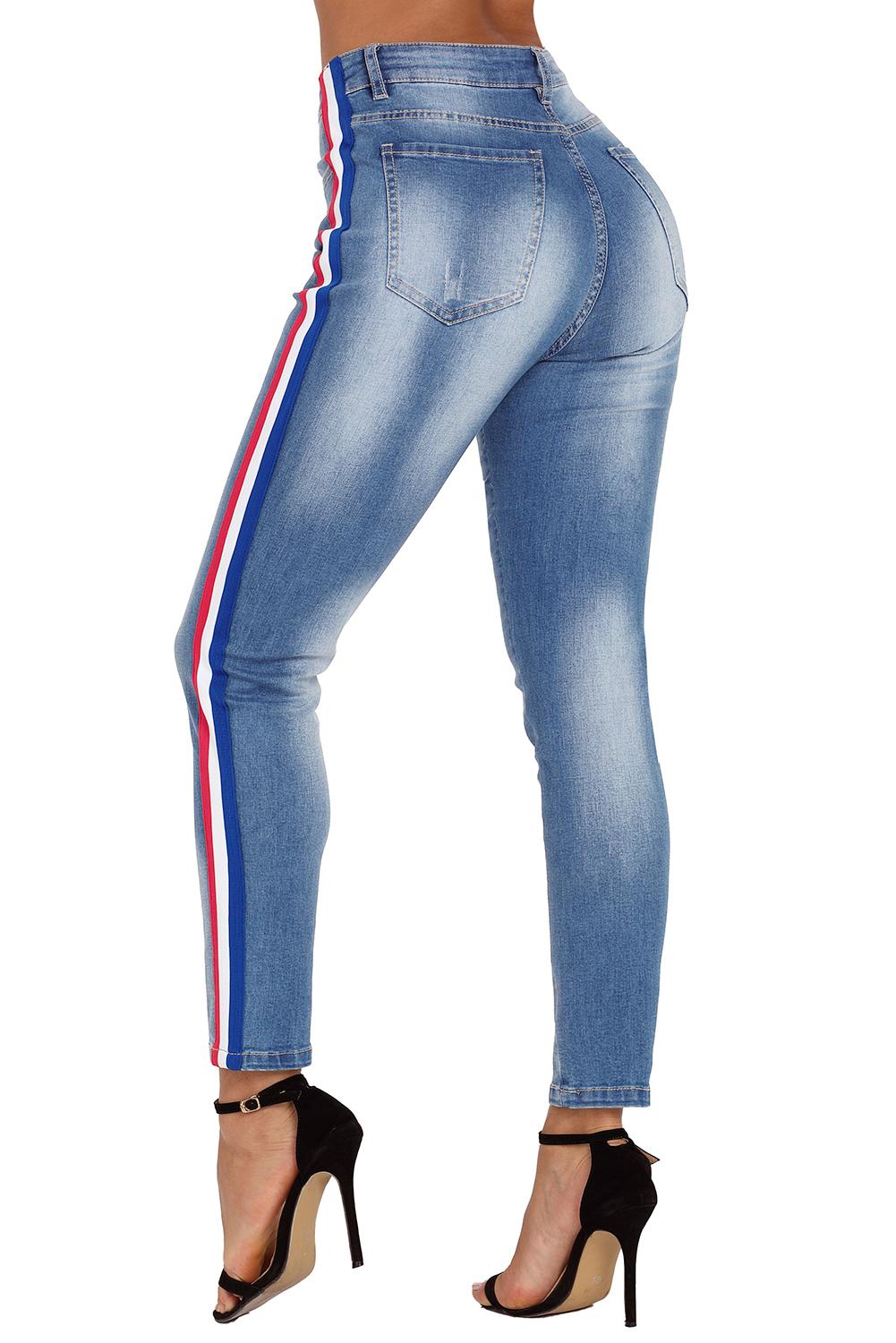 Racer Stripe Jeans -Blue